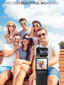 1080P HD Video Wearable Sports Camera, Built-In Flash, One-Touch Recording, USB Dual Charging, Long-Lasting Lithium-Polymer Battery, Compact Clip Design, Suitable For Cycling, Vlogging, Monitoring, Travel & Compatible With Smartphones/Tablets (1000 MAh) - Black - View 6
