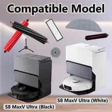 Replacement Parts For S8 MaxV Ultra/G20S Robot Vacuum Cleaner, Accessories Include Detachable Brush Head/Main Brush/Roller Brush, Side Brush, HEPA Filter, Mop Pad, And Dust Bag. - Roborock - View 2
