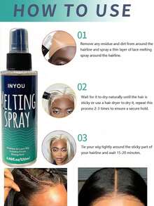 Ace Melting Spray – 强力定型喷雾，适用于蕾丝假发，速干定型喷雾，自然定型，无残留 - 120毫升 - 查看 4