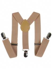 1pc Fashion Minimalist Solid Color Suspenders, Unisex Adjustable Y-Shape Elastic Braces, Suitable For Daily Wear And Holiday Gifts - Multicolor - View 5