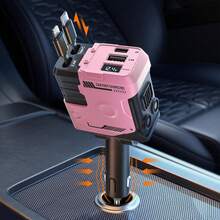 W&O 4 In 1 Retractable Car Fast Charger In Mech-Style 65W Charger Car Charger With Retractable Cablea And Multi-Port Usb C Holiday Gifts,Car Essential,Room Decor,Compatible With Iphone,Halloween Gift,Fast Charger - 粉色 - 查看 12