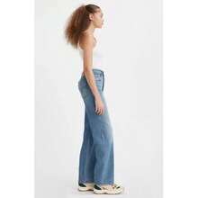 Levi's Ribcage Jeans Women 26 Dance Around Denim Full Length Straight Leg DDR147 - 藍色 - 查看 2
