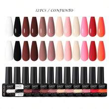 GAOY Magnetic Gel Nail Polish (12-Pack, 5ml Each) - Removable, UV/LED Ready, Christmas Gift for Women - Multicolor - Ver 8