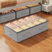 1 pieza Bolsa de almacenamiento debajo de la cama de gran capacidad, organizador de ropa multifuncional para armario con cremallera, a prueba de polvo, tapa superior transparente, adecuado para debajo de la cama, parte superior del armario, bolsa de almacenamiento ligera junto a la cama. Se puede usar para organizar ropa, mantas, ropa de cama, armario plegable, decoraciones navideñas, decoración de la habitación, decoración del dormitorio y almacenamiento de ropa de invierno. - Gris - Ver 13