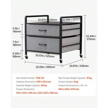Mini Refrigerator With Storage Base, 176 Lbs, Gray Mini Fridge Table, 2 Drawers - Grey - View 7