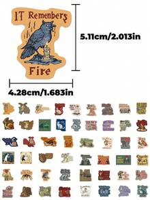 50 miếng dán trừu tượng kỳ lạ thời trung cổ bí ẩn họa tiết hoạt hình sáng tạo cá nhân hóa dùng để trang trí sổ lưu niệm DIY, hoàn hảo để trang trí bình nước, máy tính xách tay, đàn ghi-ta, sổ kế hoạch, đồ dùng học tập và các vật dụng cho ngày tựu trường - Nhiều màu - Xem 7