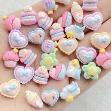 10/30/60 chiếc Thỏ hoạt hình dễ thương màu pastel, Kem, Kẹo mút, Gấu - Đồ trang trí thủ công bằng nhựa mini, Đáy phẳng không có lỗ, Thích hợp để tự làm đồ thủ công, Ốp điện thoại, Kẹp tóc, Trang trí tiệc sinh nhật - Hạt Kawaii, Phụ kiện thỏ, Đồ trang trí nhỏ sáng tạo, Thiết kế bóng, Màu sắc ngẫu nhiên - Bộ truyện tranh dễ thương - Xem 11