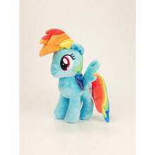 Hasbro 30 厘米我的小马驹毛绒动物玩偶，暮光闪闪萍琪派小蝶彩虹冲刺官方授权角色，适合女孩的柔软可拥抱毛绒玩具，适合女孩的理想生日假期可爱礼物 - 彩虹破折號 - 查看 6