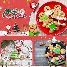 圣诞硅胶模具，圣诞树圣诞老人姜饼人雪人长袜硅胶糖果模具，圣诞烘焙模具圣诞巧克力糖果蛋糕纸杯蛋糕果冻冰块肥皂模具 - 彩色 - 查看 5
