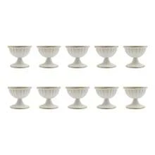 10 Pcs Gold Flower Arrangement Pots, 3.7 Inch Small Metal Vase For Centerpiece Table Decor, Fluted Metal Vase Set Of 10,Ready-To-Use Centerpiece Decor For Wedding & Party,Wedding/Party/Home Decor, Bright Golden & White Gold - 白金 - 查看 11