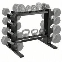 Compact Dumbbell Rack Heavy Duty Dumbbell Rack Dumbbell Rack Weight Storage Rack Compact Gym Storage Rack Kettlebell Rack Multi-Tier Weight Rack Home Fitness Racks - Black - View 2