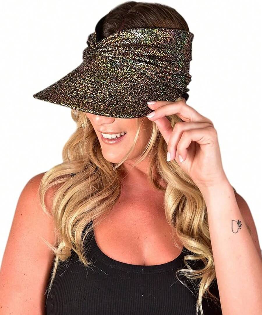Women Beret Hats - Gold With Black - View 1
