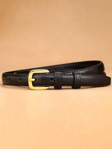 1pc/2pcs Women's Pin Buckle Waist Belt, Versatile Casual PU Leather Belt Suitable For Dresses, Jeans, All Seasons