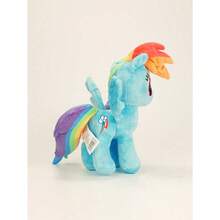 Hasbro 30 厘米我的小马驹毛绒动物玩偶，暮光闪闪萍琪派小蝶彩虹冲刺官方授权角色，适合女孩的柔软可拥抱毛绒玩具，适合女孩的理想生日假期可爱礼物 - 彩虹破折號 - 查看 5