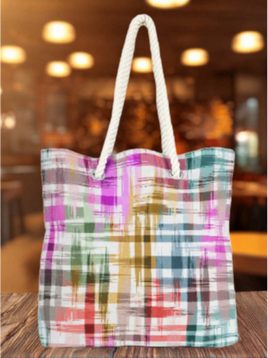 This Summer's Must-Have Bag! – Rope Handle Shoulder Bag | 40x40 Cm | Made In Turkey - Brown - View 1