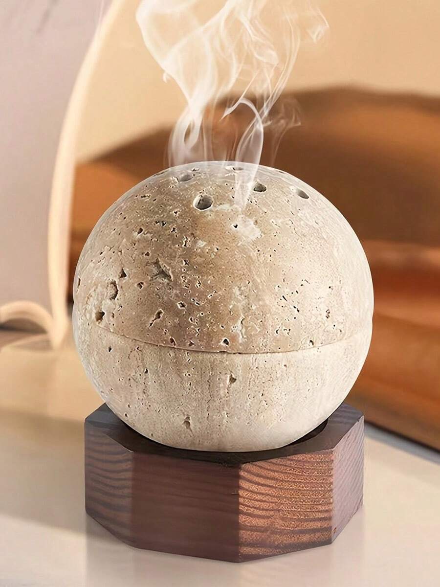 1个球形树脂香炉，有黑色/巧克力色/咖啡色可选，阿拉伯风格，适用于家居、卧室、客厅、办公室、酒店、节日装饰。
