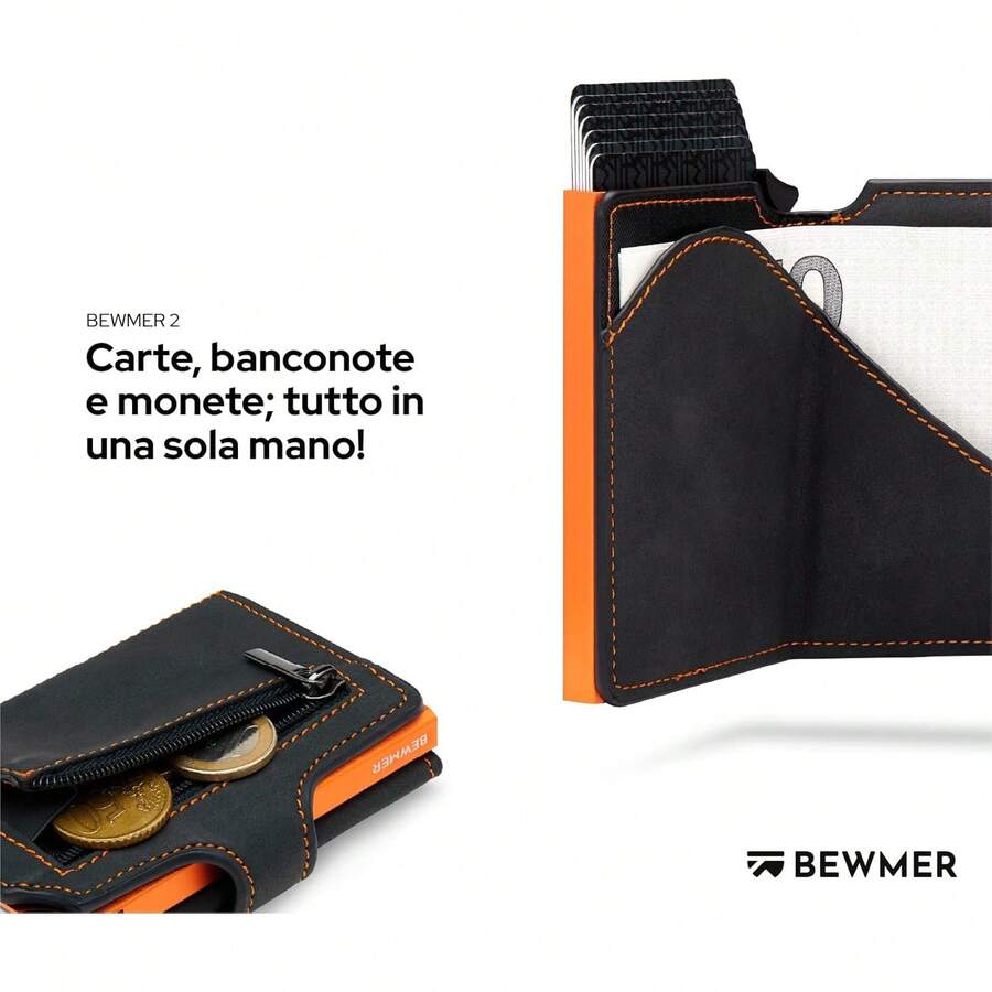 MyGadget Portafoglio Alluminio 6 Carte - Tecnologia Anti RFID e NFC - Porta Carte di Credito