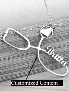 New Customized Stethoscope Necklace Personalized Medical Professional Tag Unique Name Necklace - Multicolor - View 5