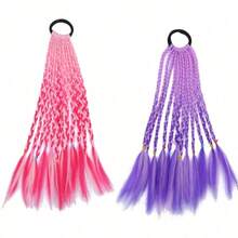 Colorful Braid Synthetic Hair Ponytail Rope Tie Girls Princess Color Tail Wig Children's Styling Accessories - Multicolor - View 21