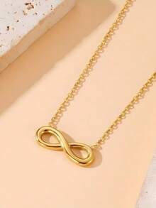 1 件魅力项链微型无限符号吊坠项链，可爱无限项链，银色无限项链