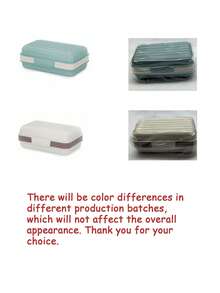 Minimalist Soap Dish, Rectangular Plastic Soap Box With Cover, Draining Soap Tray, Rectangular Plastic Soap Rack, Bathroom Soap Holder, Covered Soap Box, Bathroom Draining Soap Dish, Minimalist Soap Box Storage Rack, Bathroom Accessories, Home Bathroom Decor, Autumn Decor, Back To School - MultiWarna - View 12