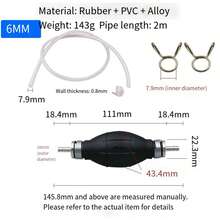 1 قطعة أو 1 مجموعة خرطوم مضخة زيت يدوية 6مم/8مم/10مم/12مم، كرة مضخة زيت يدوية، مضخة نقل البنزين، للسيارات والقوارب والياخوت