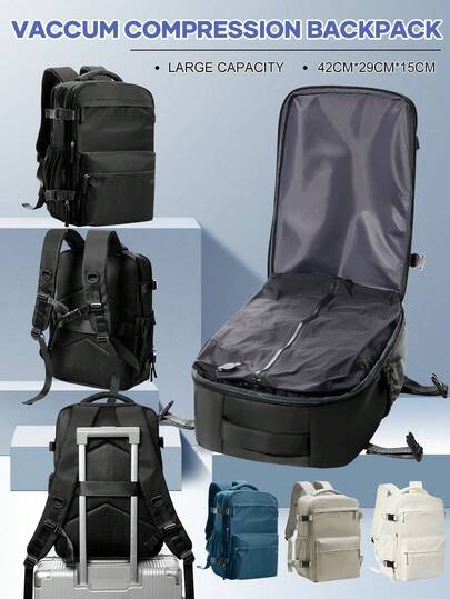 Vacuum Compression Backpack - Nylon, Lightweight & Water-Resistant - Perfect For Travel, Hiking, Camping & Outdoor Adventures - For Men Large-Capacity Travel Backpack Multifunctional Luggage Storage Backpack Travel Bag Vacation Bags For Travel