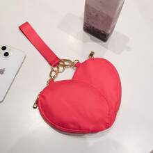 愛心デザイン女性用リストバッグ 拼接取り外し可能ミニコインケース付き - レッド - チェックする 8