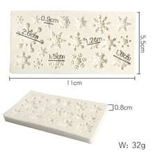 1pc 3D Snowflake Silicone Mold, Winter Snowflake Soft Candy Silicone Mold For Cupcake, Cake Decoration, Polymer Clay Craft, Party Food Making Mold, Cake Decorating, Fondant Mold - Multicolor - View 8