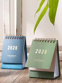 Calendario da scrivania minimalista a colori solidi Morandi 2026, decorazione per memo e blocco note da scrivania per studenti - Multicolore - Visualizzare 9