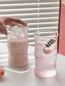 1 pièce, 400 ml Verre en bambou (sans paille), verre à boire, verre à jus, tasse à smoothie, verre à café glacé, verre à eau, design unique, style élégant, pour la maison, la cuisine, le bureau, cadeau d'anniversaire, cadeau d'anniversaire, ami, collègue, amateur de boissons