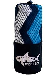 SHARX Toalla Deportiva Grande de Microfibra| Absorbente y fácil de Lavar| Ideal para Deportes y Actividades al Aire Libre| 80 x 160 cm. - Azul - Ver 6