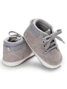 Baby Soft Soles Casual Shoes, Boys Girls Cotton Non-Slip Autumn/Winter Warm Sneakers - 灰色 - 查看 1
