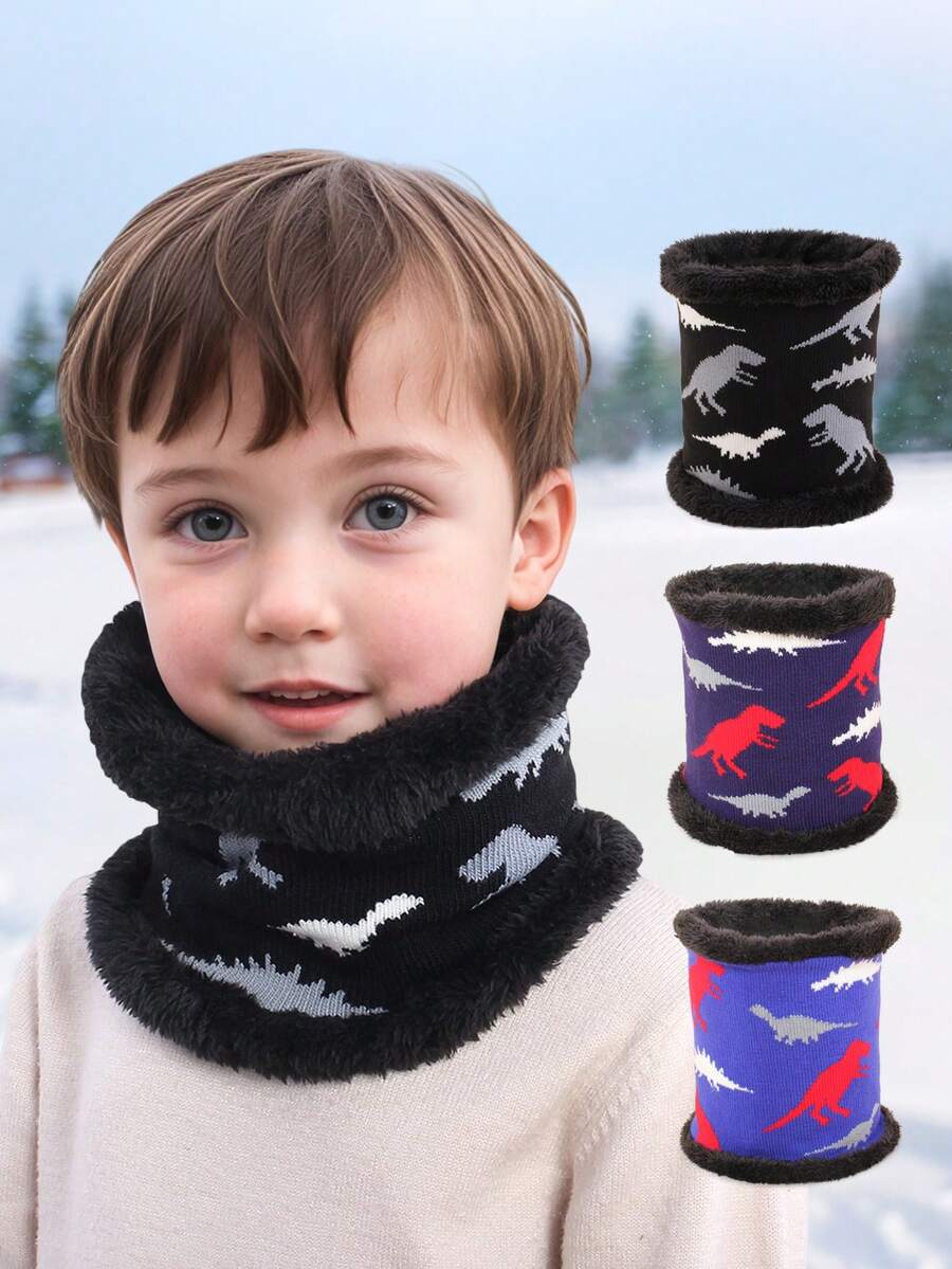 2pcs Bufanda Cuello Tejido Invierno Para Frío Bebé Niña Niño