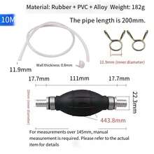 1 قطعة أو 1 مجموعة خرطوم مضخة زيت يدوية 6مم/8مم/10مم/12مم، كرة مضخة زيت يدوية، مضخة نقل البنزين، للسيارات والقوارب والياخوت