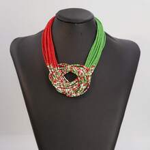 1pc Boho Beach Vacation Decorative Necklace, Multilayer Handwoven Mini Beaded Necklace - Knot Necklace - View 7