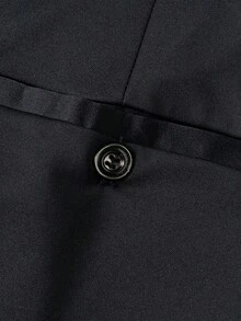 1件裝男士極簡純色商務西裝褲，聚酯纖維，免熨燙，可機洗，適合冬季、秋季、萬聖節、聖誕節、慕尼黑啤酒節、復古、派對、約會、輕商務 - 黑色 - 查看 7