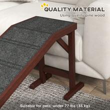 PawHut Pet Ramp For Dogs Cats W/ Non-Slip Carpet For Bed Sofa, 188x40.5x63.5cm - Brown - View 3