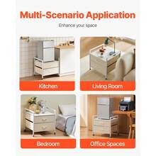 Mini Refrigerator With Storage Base, 176 Lbs, White, Mini Fridge Table, 2 Drawers - White - View 6