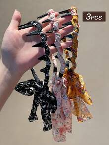 3pcs Polka Dot Ribbon Headbands For Women, New Fashionable Elegant Hair Accessories Scarf Hair Ties For Outdoor, Versatile, Halloween Costumes Holiday Essential, Hair Band, Hair Hoop