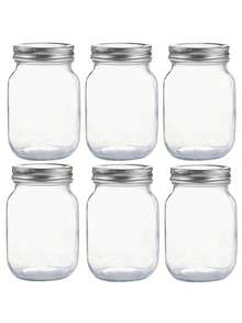 Hũ thủy tinh Mason, hũ đựng thực phẩm bằng thủy tinh, hũ đựng nước sốt có nắp đậy thông thường, thích hợp để đựng mứt, nước sốt salad, mật ong, có thể dùng làm quà tặng cho lễ mừng em bé chào đời/đám cưới, dụng cụ nhà bếp, phụ kiện nhà bếp giá cả phải chăng. - Đen và trắng - Xem 2