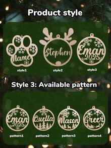 LICVIC 1/2/3/4/5/6pcs Custom Name Christmas Ornament, Personalized Christmas Tree Decor, Festive Hollow Hanging Decor, Customized Holiday Gift, Customizable - Style a - View 4