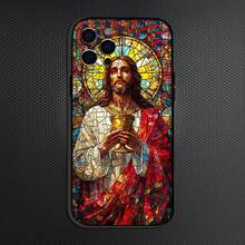 Funda de Teléfono de Cristal de Iglesia Clásica de Jesús Cristo compatible con  16,15,14,13,12,11 Plus, Pro Max, funda de silicona suave negra, funda compatible con  17, funda de  17 Pro, funda de  17 Pro Max - z4 - Ver 6