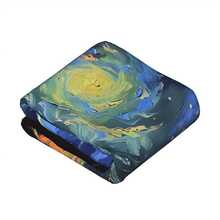 280gsm Fall BlanketVan Gogh Starry Night Black Flannel Throw Blanket - 280GSM Cozy Polyester, All-Season Soft Digital Print Bed, Couch, Travel & Office - Contemporary Art Design With Swirling Stars &, Blanket Bed, Artistic Home Decor, Highquality, Home Decor Lovers