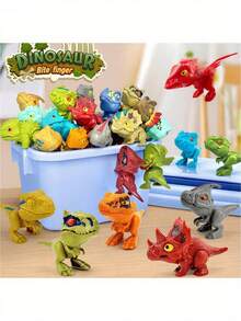 1/3/5/12 piezas Modelo de animal dinosaurio, Juguete de dinosaurio para morder el dedo, Modelo de animal novedoso, Decoración de dinosaurio, Exhibición de colgante, Decoración de habitación, Juguete de dinosaurio, Regalo de dinosaurio, Modelo de dinosaurio con múltiples articulaciones móviles, Juguete antiestrés, Adecuado para Halloween, Pascua, Navidad, Cumpleaños, Acción de Gracias, Fiesta