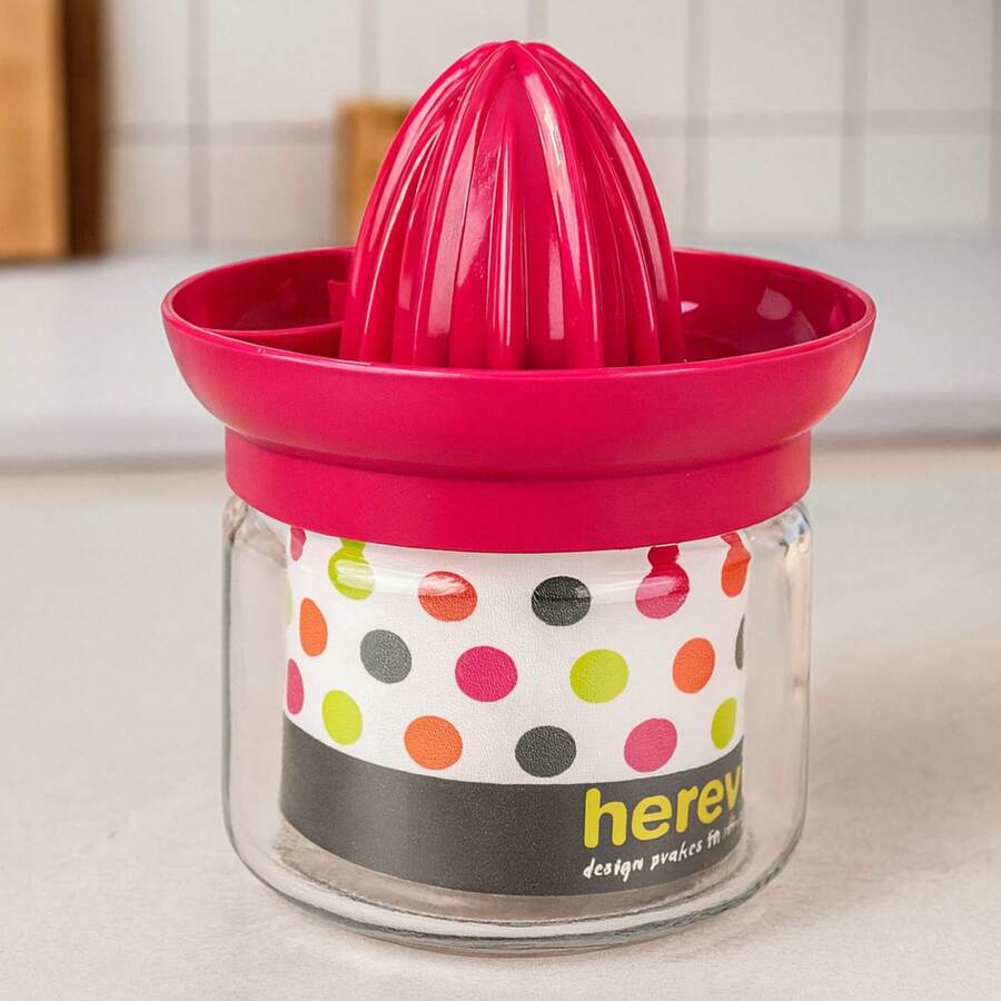Juicer Extractor Orange Lemon Fruit Juice Squeezer Cup Fruit Juice Extractor - Pink 425ml - View 1