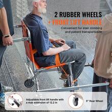 EMS Stair Chair, 350 Lbs Load Capacity, Foldable Aluminum Emergency Stair Climbing Wheelchair With 2 Wheels, Portable Stair Lift Chair Ambulance Firefighter Evacuation Use For Elderly, Disabled - Orange - View 2