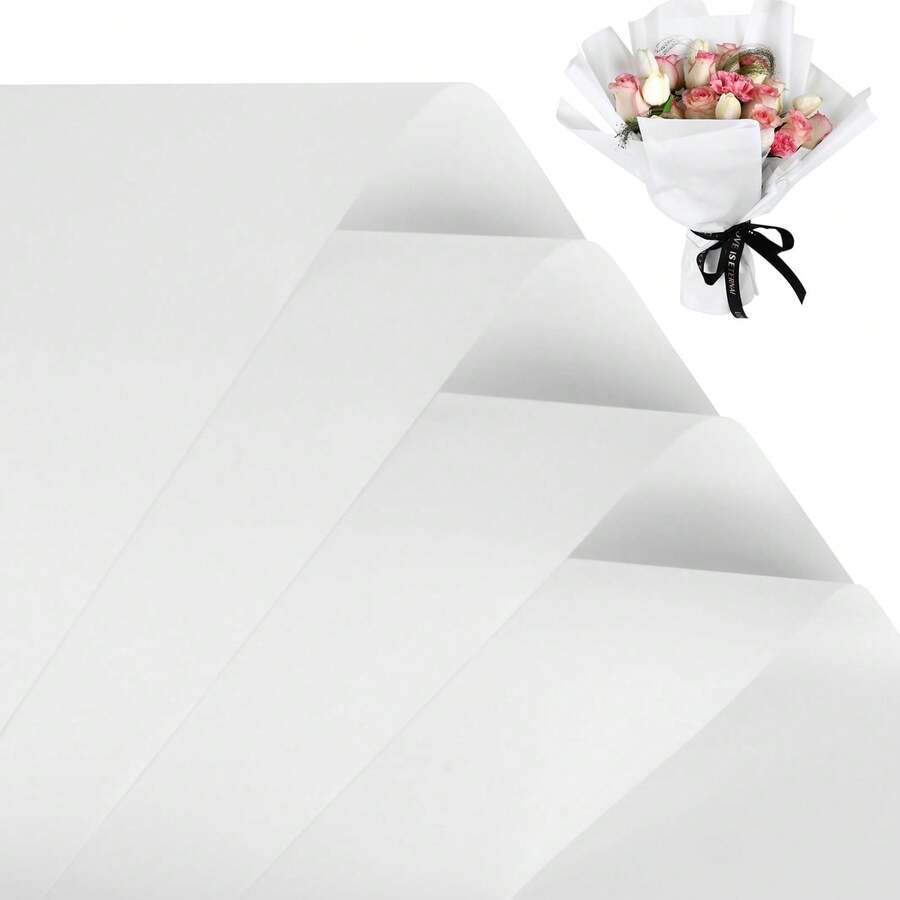 1/5/10pcs White Sheets Flower Wrapping Paper -Waterproof Floral Bouquet Wrapping Paper Used For DIY Crafts, Gift Packaging, Florist Supplies Packaging Paper For Wedding Birthday Gift