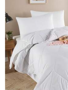 Single Size Quilted Duvet 155x215 cm | Comforter | Bedding | Gift & Dowry | Made in Turkey - 白色 - 查看 2