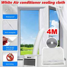 4M Portable Seal Vent Kit For Air Conditioner Window Hose Sealing Cloth Airlock - White - View 1